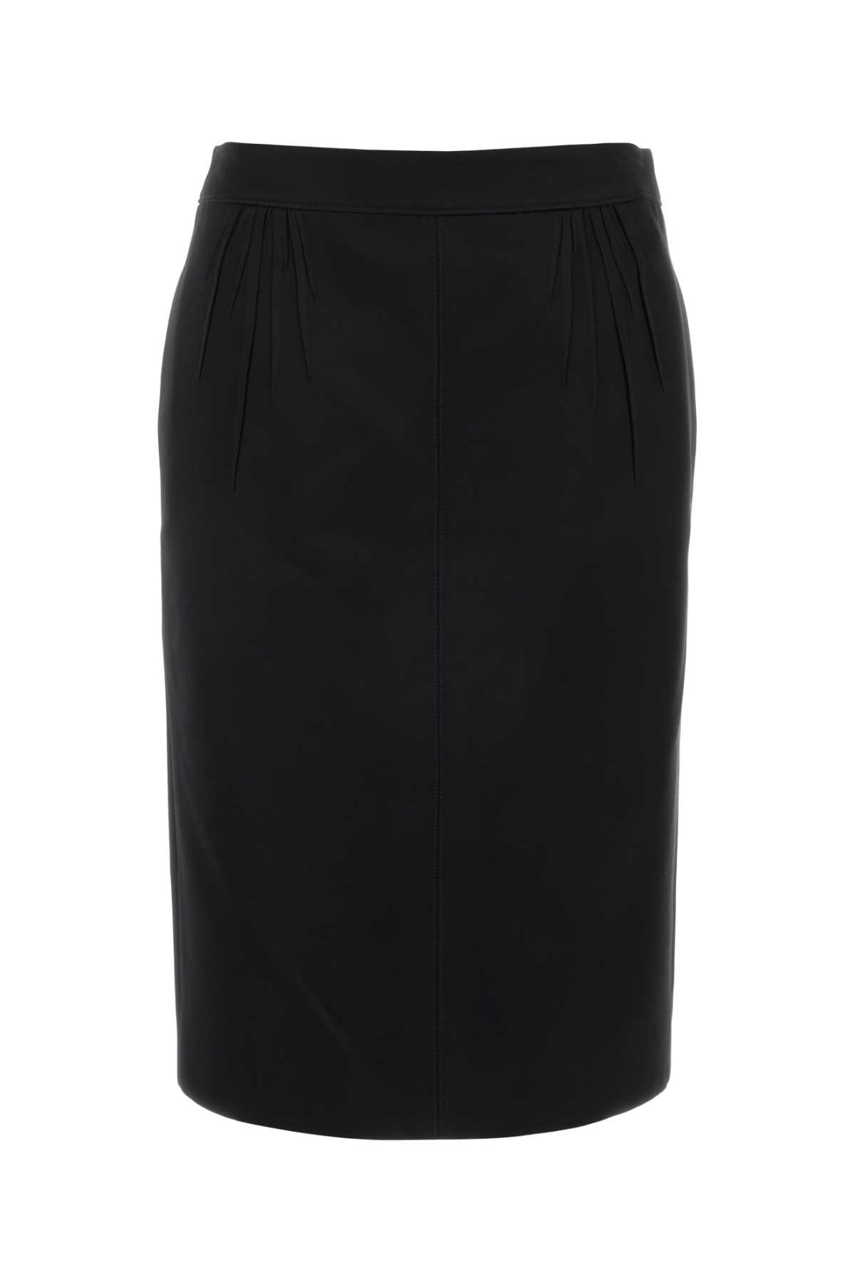 Saint Laurent Black Satin Skirt Noir Exterior: Viscose Gonne – Women
