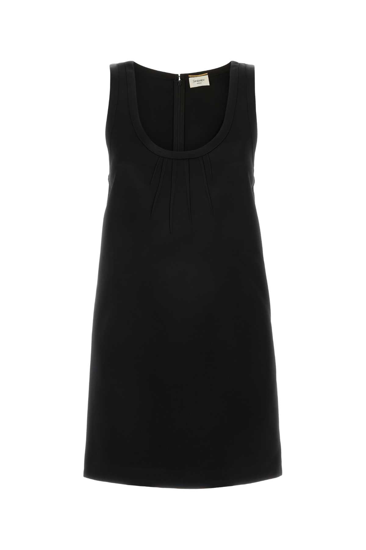 Saint Laurent Black Satin Mini Dress Noir Exterior: Viscose Abiti – Women