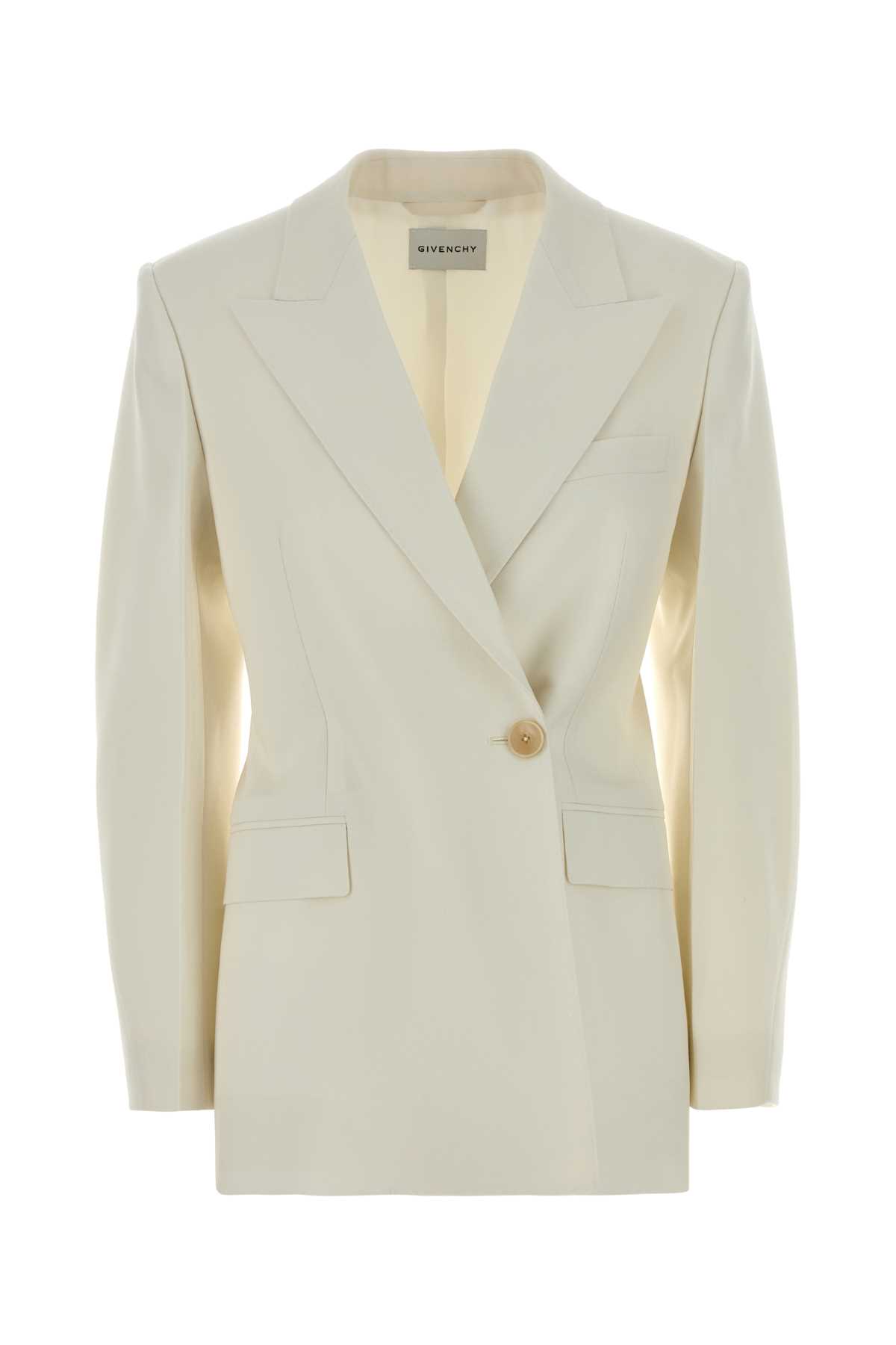 Givenchy Ivory Wool Blend Blazer White Giacche E Gilet – Women