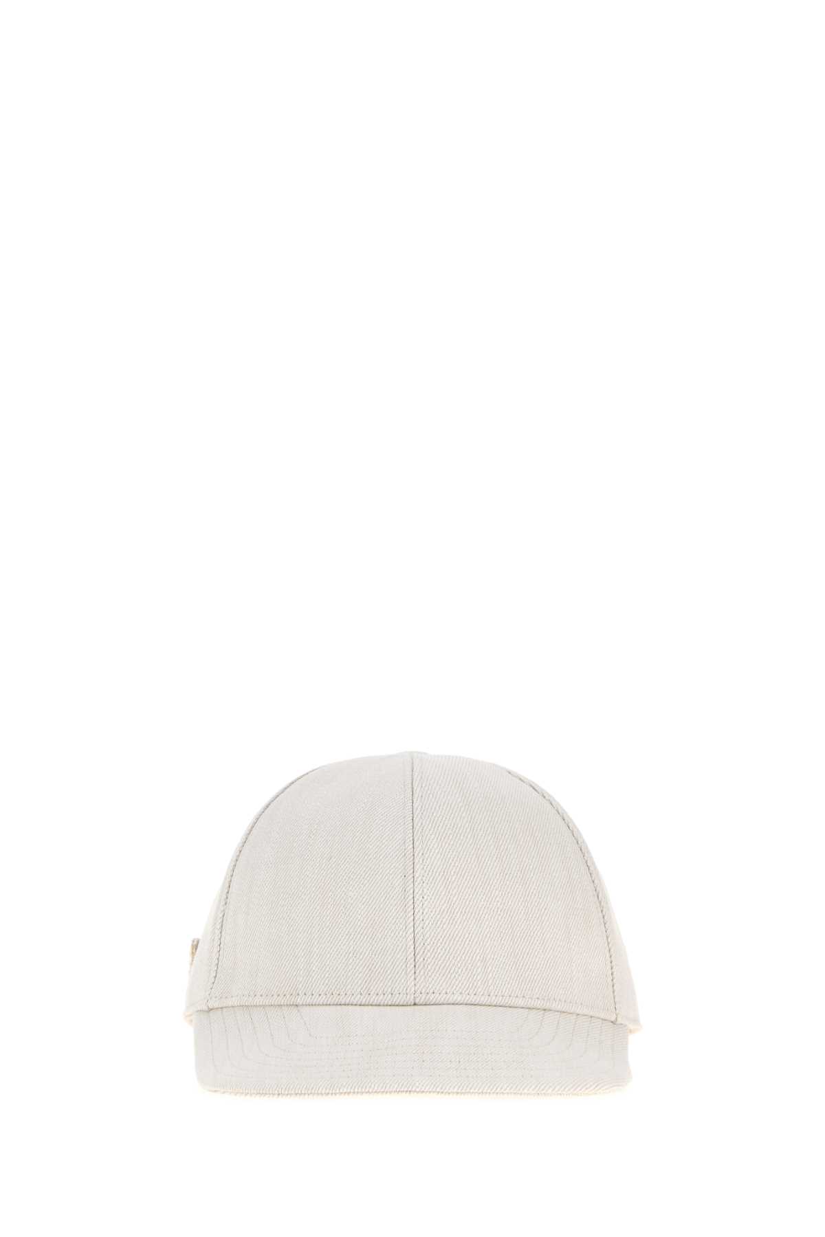 Prada Chalk Denim Baseball Cap Bianco Exterior: Cotton Cappelli - Men