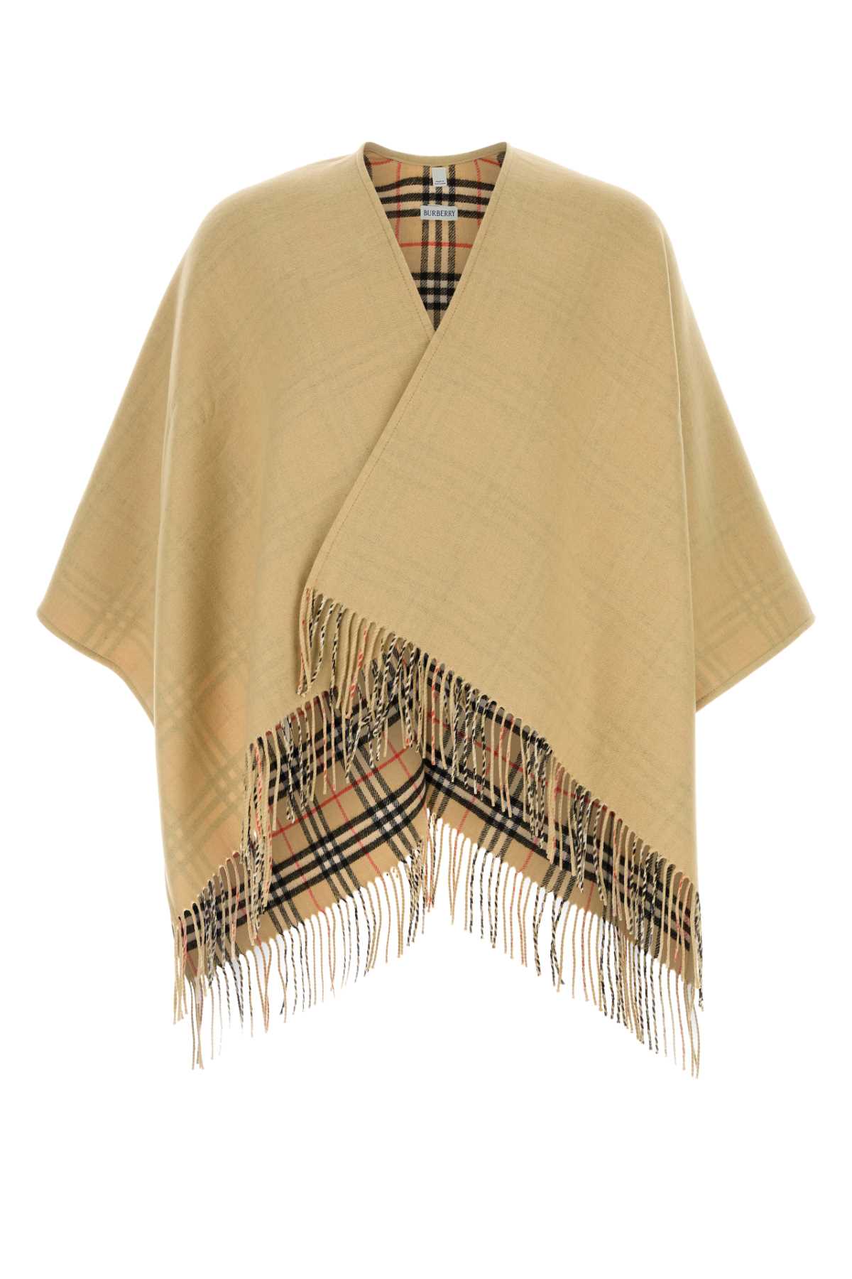 Burberry Beige Wool Reversibile Cape Sandsand Exterior: Maglieria – Unisex