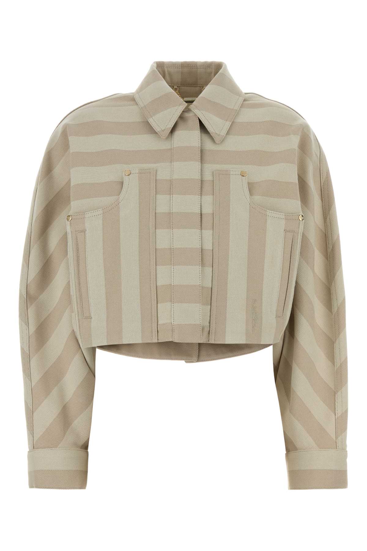 Fendi Embroidered Drill Jacket Lido-26 Exterior: Cotton Giacche E Gilet - Women
