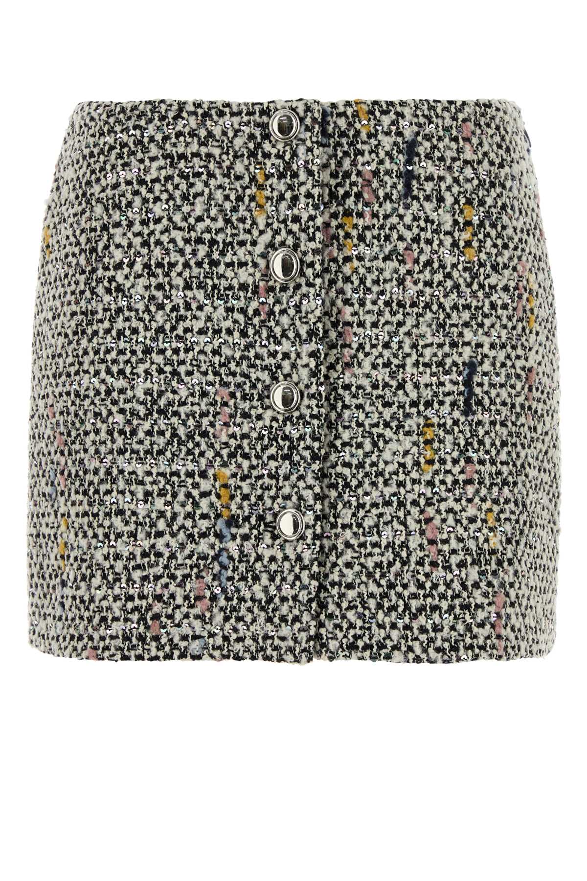 Alessandra Rich Whitemelangemulti Skirt