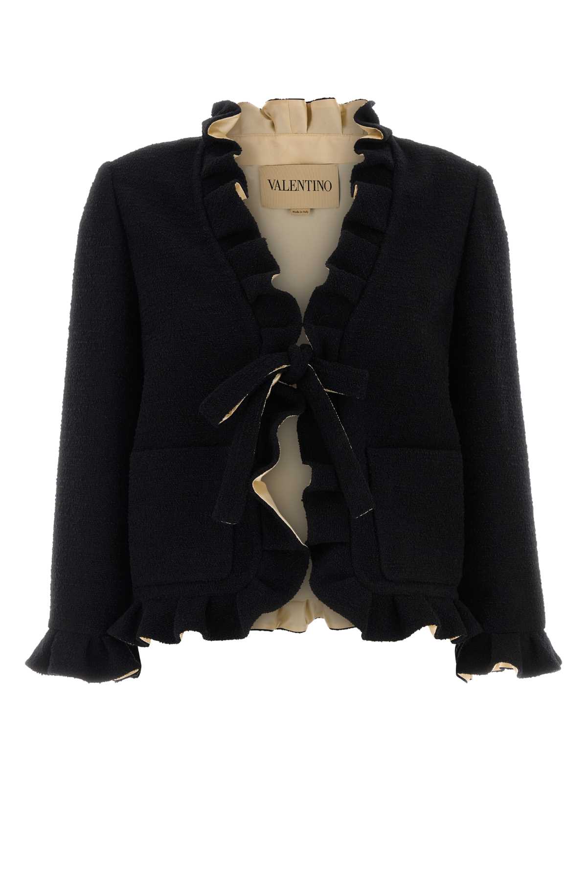 Valentino Garavani Black Boucle Blazer Nero Exterior: Silk Lining: Giacche E Gilet – Women